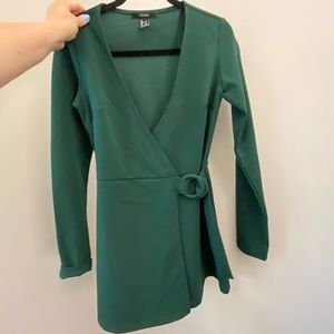 Green Long Sleeve Romper